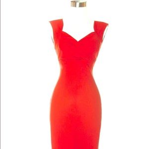 Pinup Girl Clothing Erin Wiggle Dress in Red