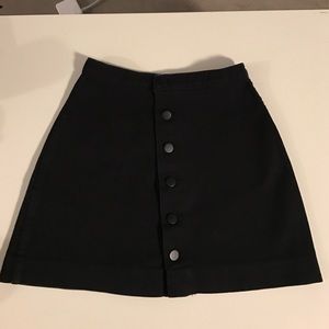 American Apparel Denim Button Front A-Line Skirt