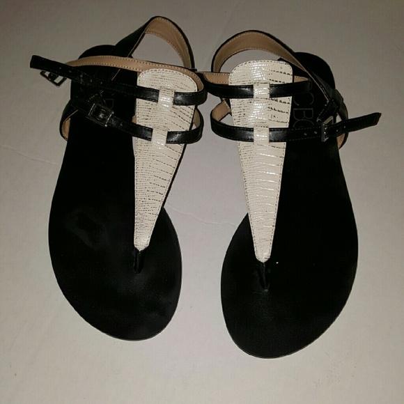 BCBG Black and white sandals