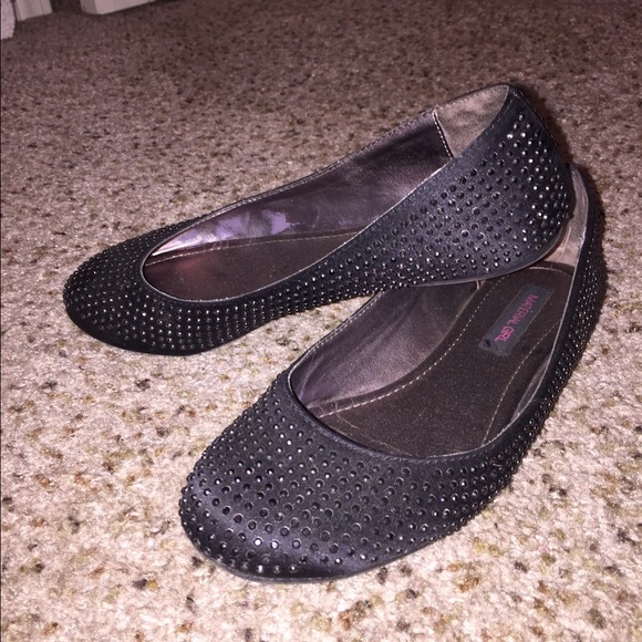 Material Girl Black Dazzle Flats
