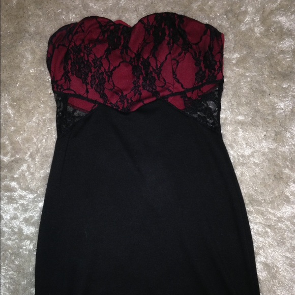 Black and red Lacey mini dress