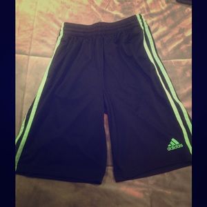 Black and neon green adidas short