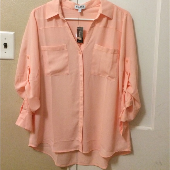NWT EXPRESS SHIRT WORK DRESSY SIZE  LARGE BLOUSE