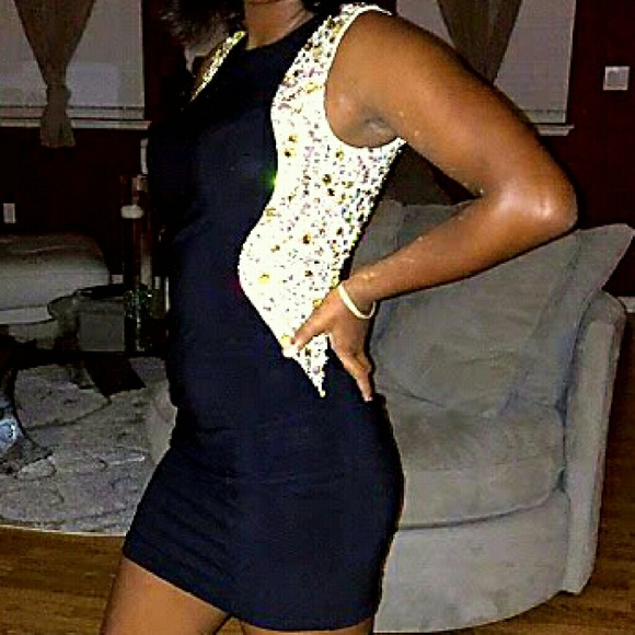 Black and bling mini dress