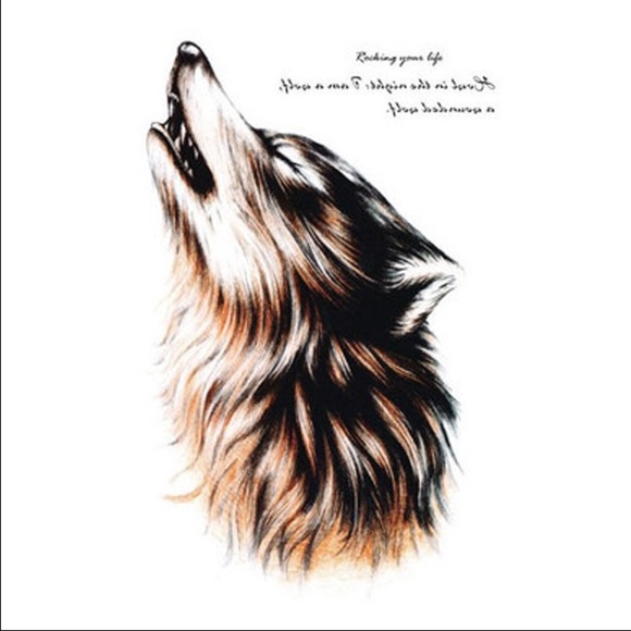 Temp oversized wolf tattoo