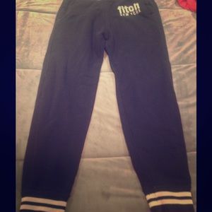 Abercrombie kids joggers white and blue striped