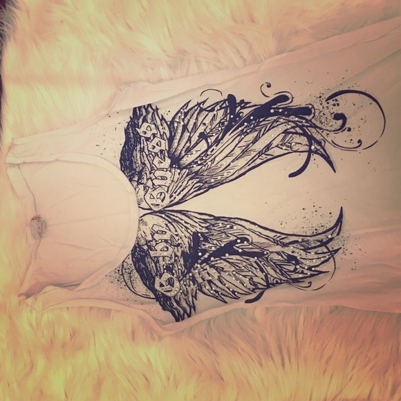Wing embellished tank top