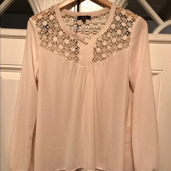 Cream top with lace detail