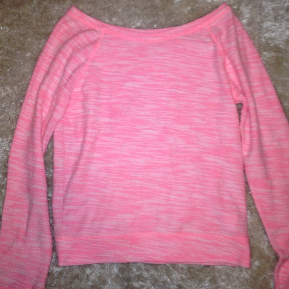 Pink off-shoulder sweater
