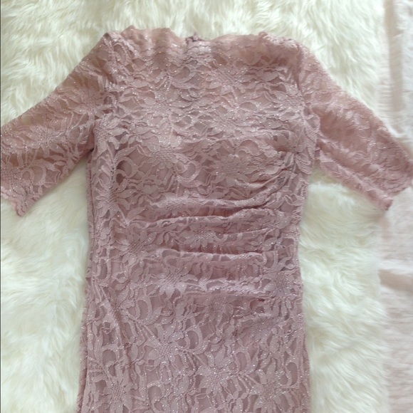 Nightway lace off the shoulder floor length dress