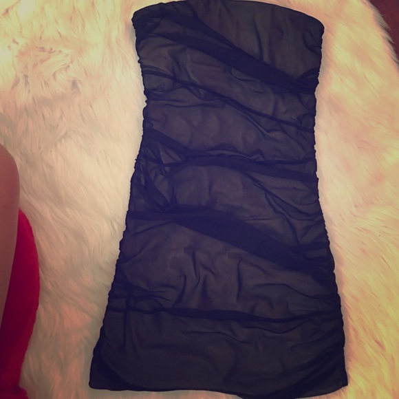 G by Guess black mesh mini dress