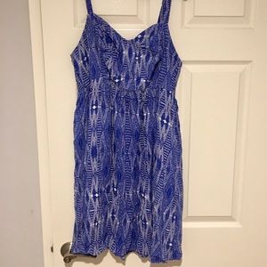Plus size cobalt blue tribal print tank dress