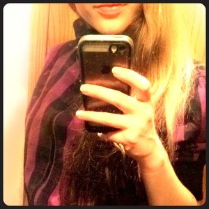 Purple & black checkered short-sleeved jacket