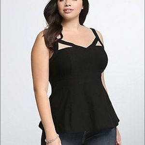 Torrid Sexy peekaboo peplum top