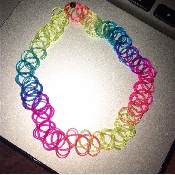 90s Rainbow Tattoo Choker ๐ - Picture 2 of 2