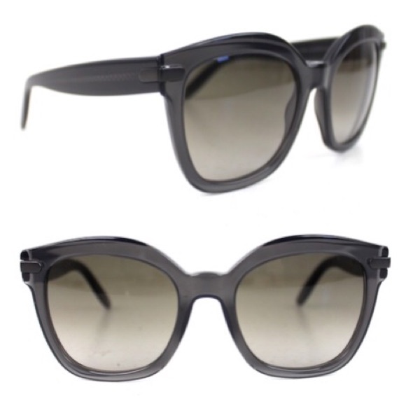 Bottega Veneta Black Woven Acetate Sunglasses New