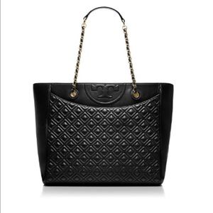 Tory Burch Fleming black leather tote
