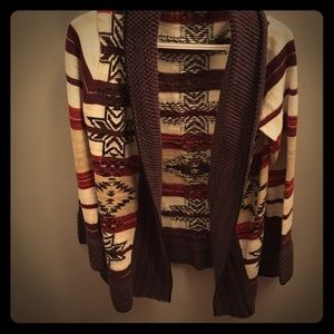 BCBG tribal print sweater size L fits like M
