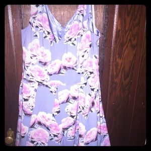 Blue and pink sleeveless dress