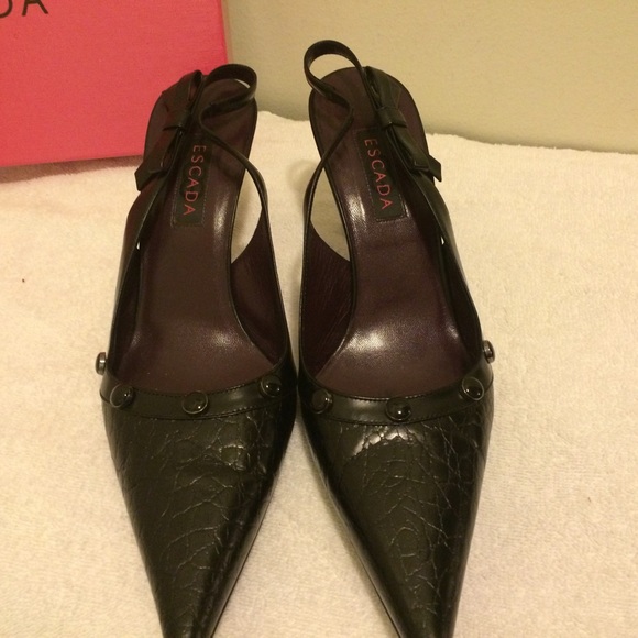 Escada classic croco sling backs with bow retro - Picture 4 of 4