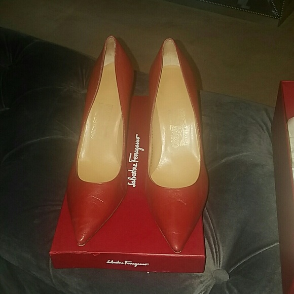 Salvatore Ferragamo Red Shoes Size 9.5B