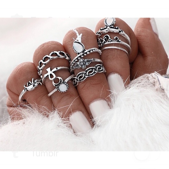 Free People Jewelry - set of 10 boho bohemian style rustic rings