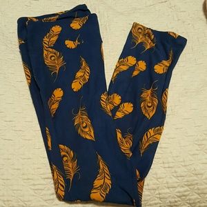 NEW!!!! Lularoe TC Blue and Gold Feather