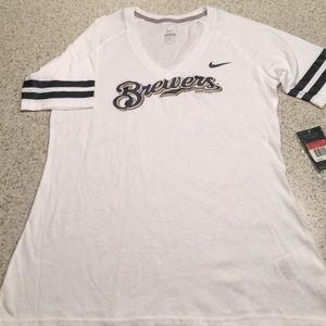 Nike Brewers V neck shirt Size large New with tags