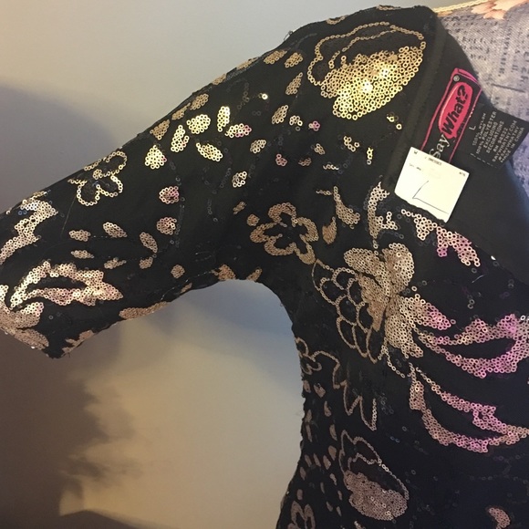 🎉Black sequined cocktail dress. New w/store tag - Picture 4 of 4