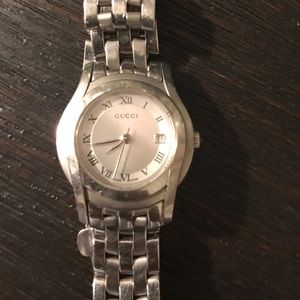 Silver Gucci watch