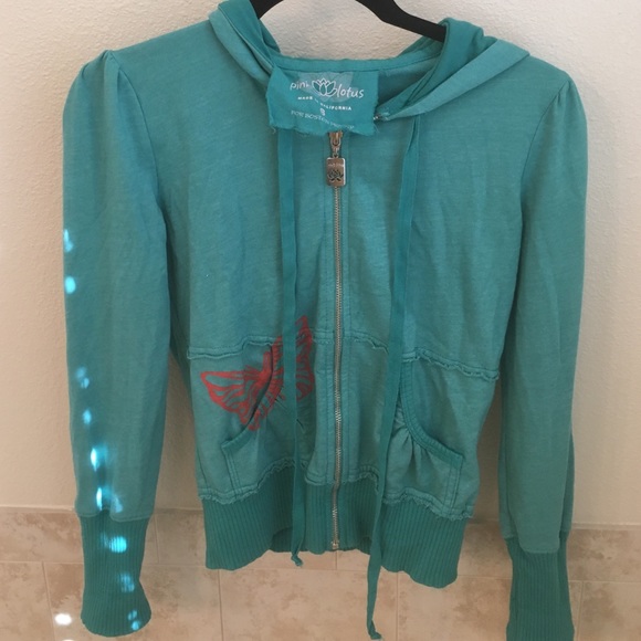 Pink Loutus teal zip up jacket. Like new! - Picture 1 of 2