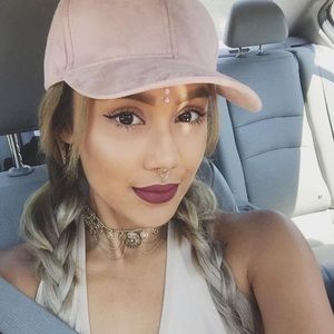 Light Pink Suede Hat