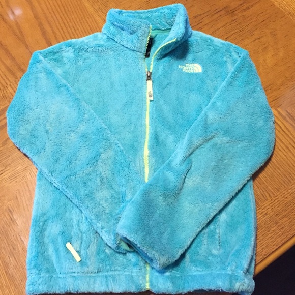 Girls 10-12 Fuzzy Aqua North Face Great Condition