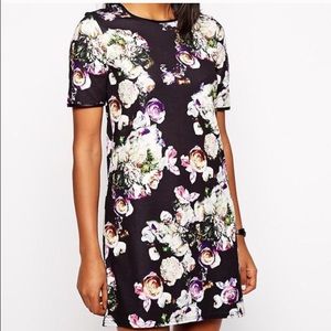 Asos Black Floral Print Dress