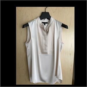 Cream satin Banana Republic top.