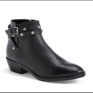 Black Leather Ankle Booties