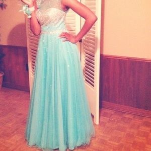 Baby Blue long Prom Dress