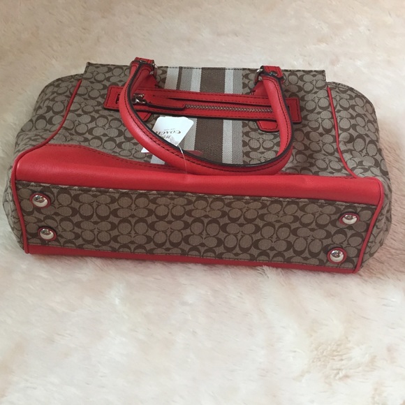 NWT! Sporty! Red stripe Coach Handbag - Picture 4 of 4