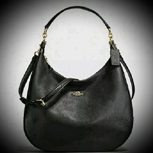 COACH HOBO PEBBLE BLACK LEATHER 38259