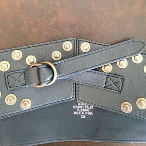 Grommeted Faux Leather Belt