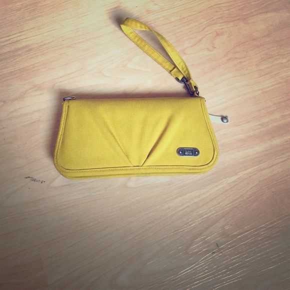Yellow hand purse wallet