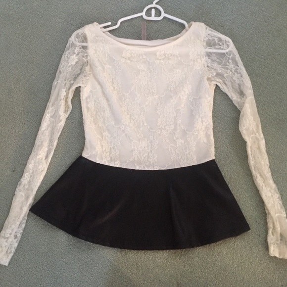 White lace peplum top - Picture 1 of 1