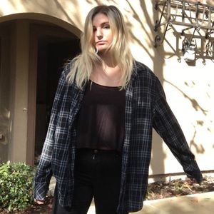 Blue & Black oversized flannel
