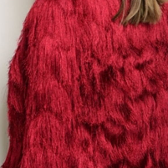 'RUBY' DAZZLING RED WINE FRINGED JACKET - Picture 3 of 3