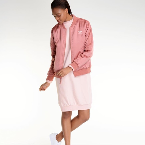 Adidas bomber jacket in blush pink