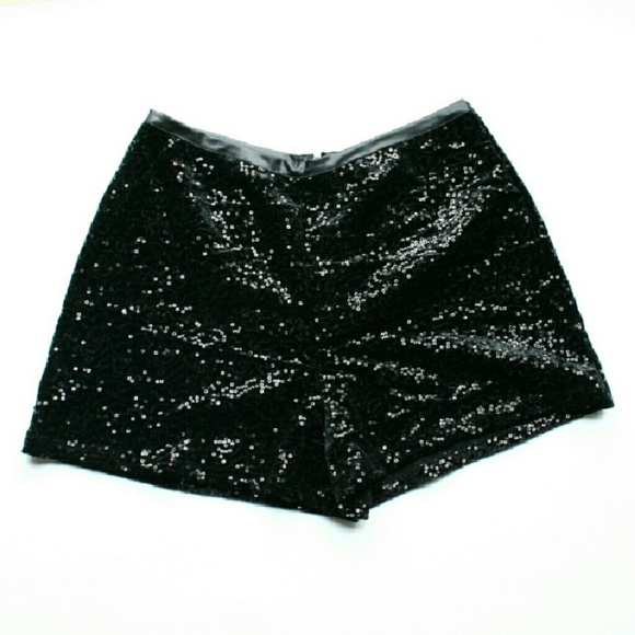Black Velvet Sequin Shorts