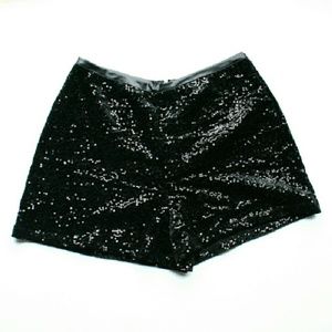 Black Velvet Sequin Shorts