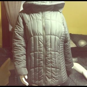 Gray puffer coat