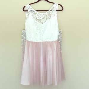 Blush & White Lace Dress