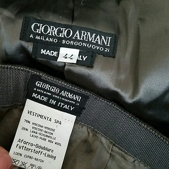 (Sold) Giorgio Armani gray stripe skirt suit - Picture 4 of 4
